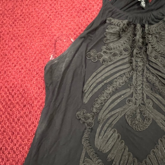 INC INTERNATIONAL CONCEPTS Black with black floral embroidery host pick - Picture 7 of 13